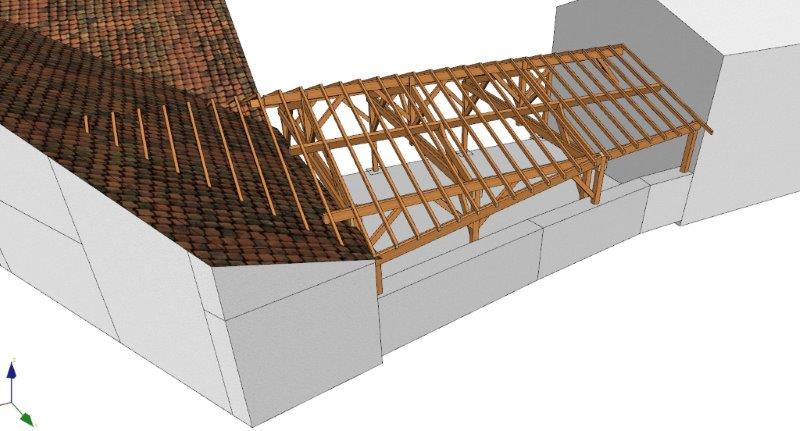 Préau et restauration d'une charpente en Deux-Sèvres (79)